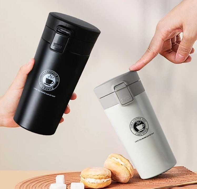 Trenqle EcoTherm Vacuum Flask - Hot & Cold Carrier | Stainless Steel Tumbler Vacuum Flask Bottle Thermo Tea Stainless Steel Coffee Mug  (380 ml).