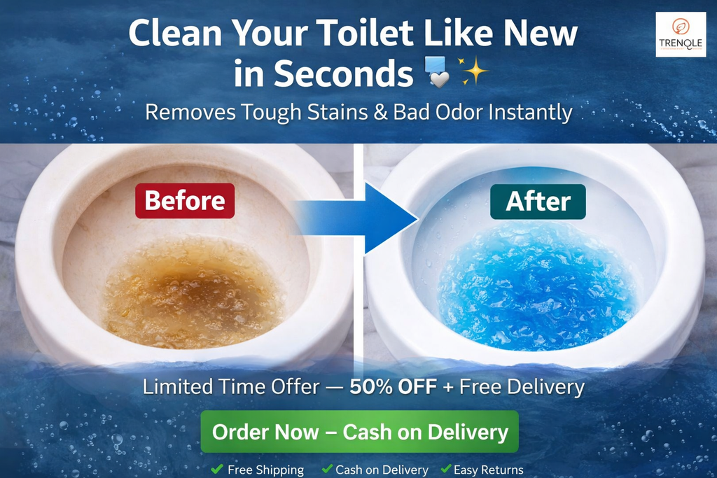 Trenqle 🚽 Automatic Toilet Cleaning Tablets – Powerful Deodorizer & Bowl Cleaner (Pack of 10)