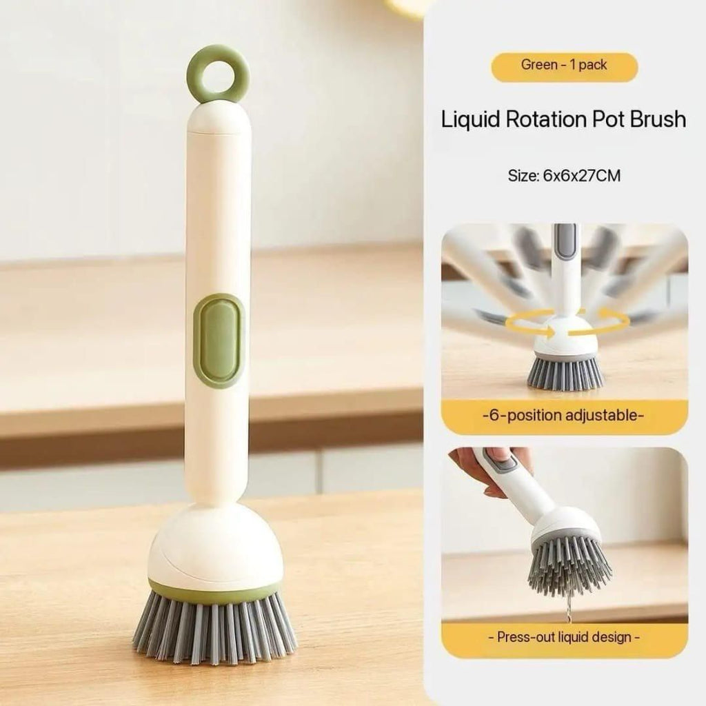 Trenqle 360° Scrubber Wand with Liquid Dispenser | Easy Dish Cleaning Brush for Kitchen (Pack of 1)