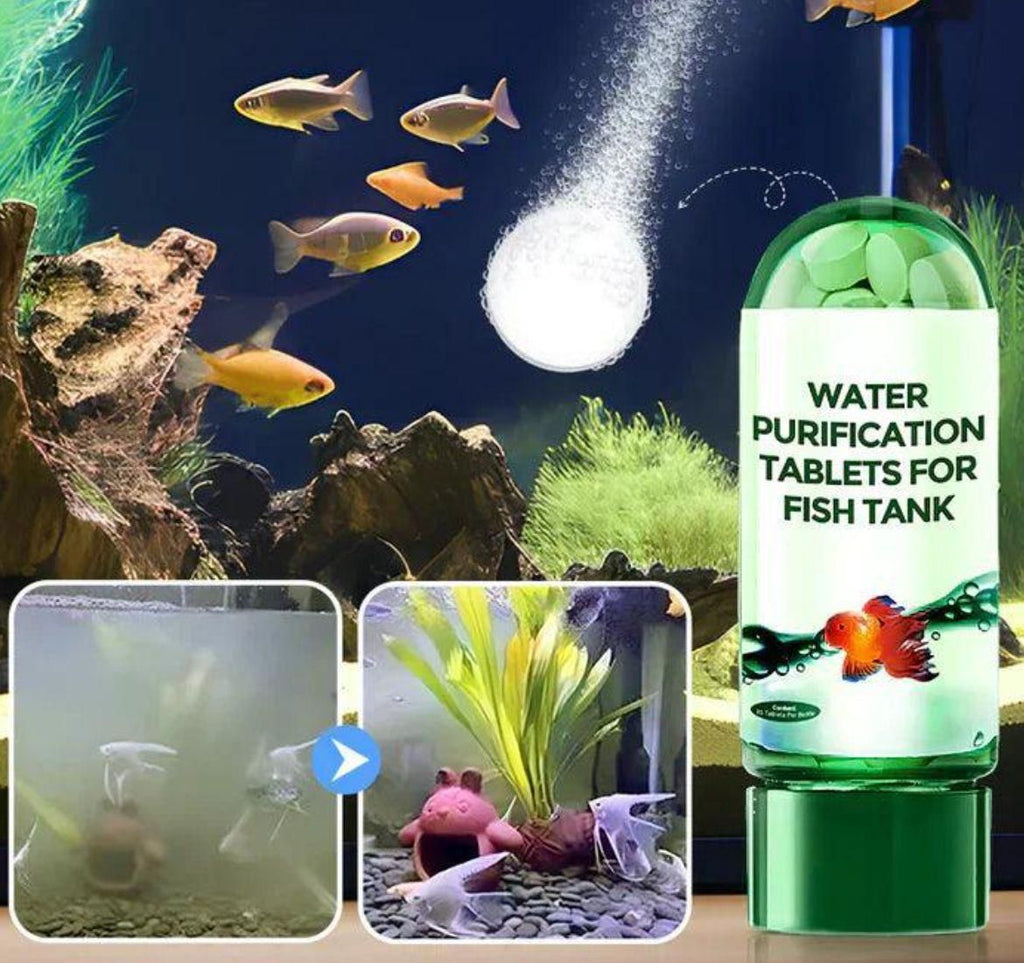 Trenqle Aquarium Water Purification Tablets | Crystal Clear Fish Tank Cleaner (Pack of 1)
