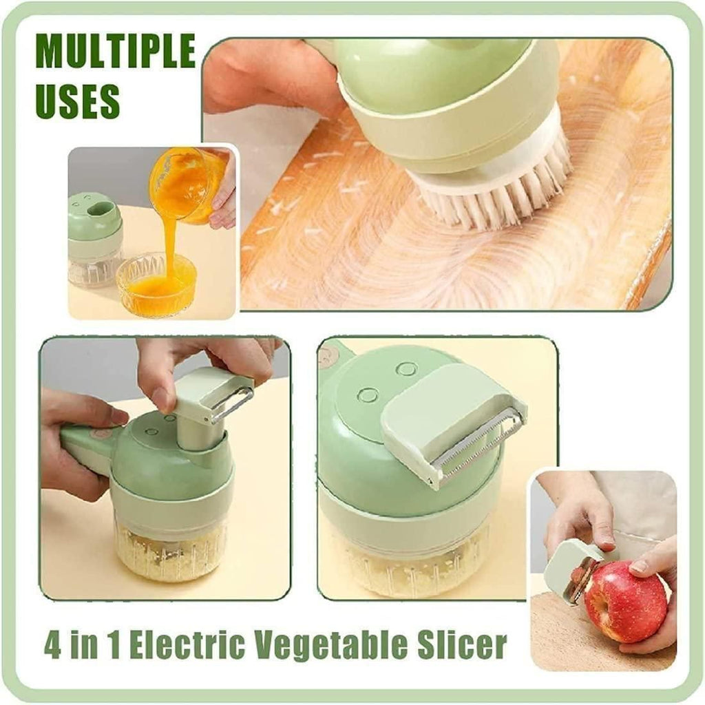 Trenqle 4 in 1 Portable Electric Vegetable Cutter Set