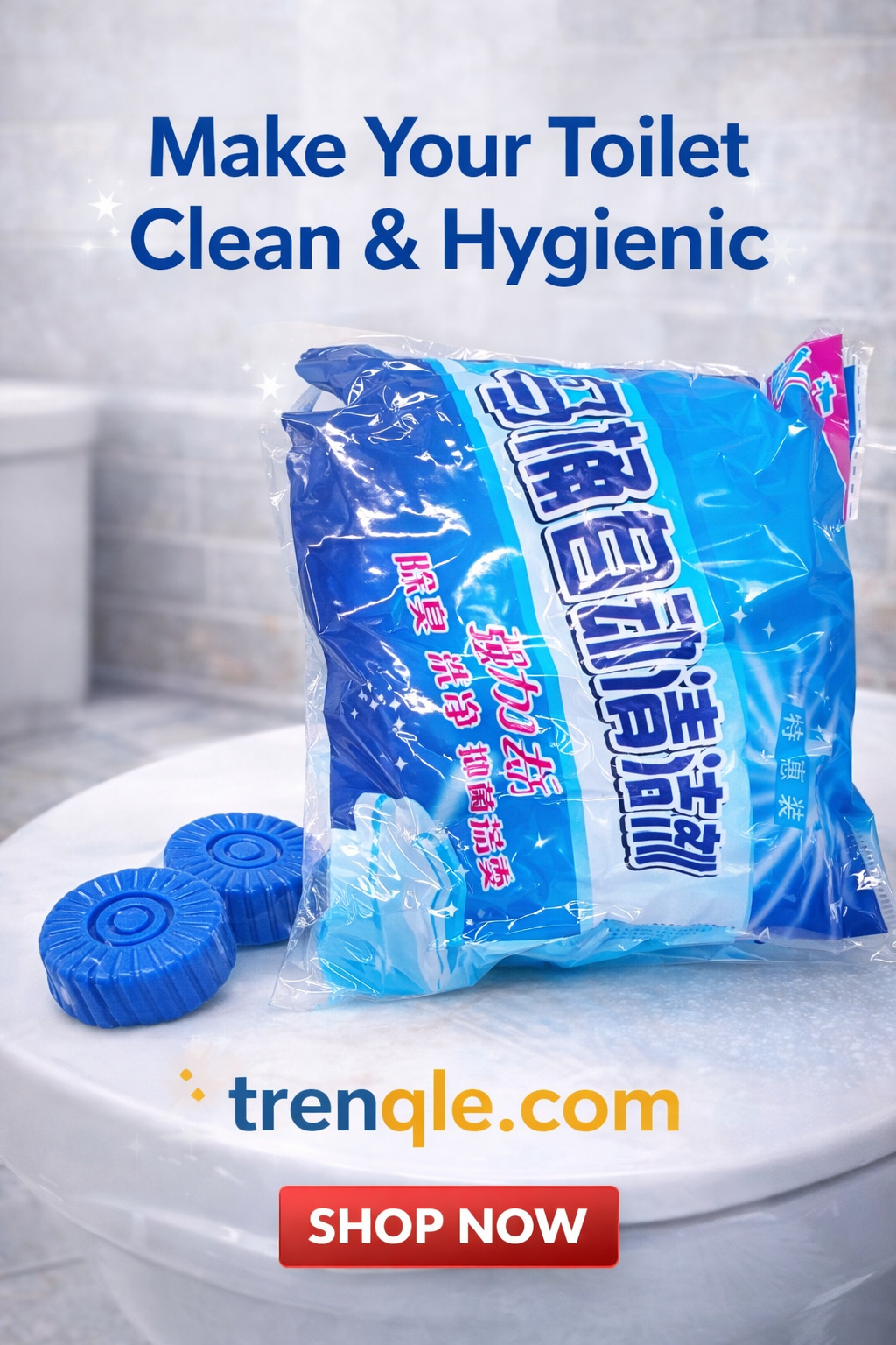 Trenqle 🚽 Automatic Toilet Cleaning Tablets – Powerful Deodorizer & Bowl Cleaner (Pack of 10)