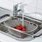 Trenqle Stainless Steel Oval Colander (Big Size) | Heavy Duty Strainer Basket for Fruits, Vegetables & Pasta