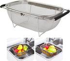 Trenqle Stainless Steel Oval Colander (Big Size) | Heavy Duty Strainer Basket for Fruits, Vegetables & Pasta