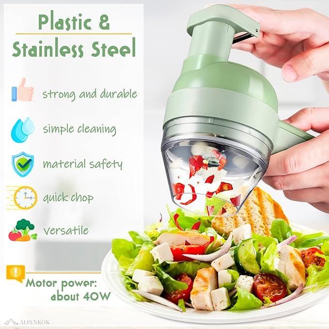 Trenqle 4 in 1 Portable Electric Vegetable Cutter Set
