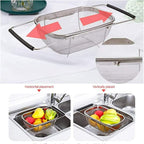 Trenqle Stainless Steel Oval Colander (Big Size) | Heavy Duty Strainer Basket for Fruits, Vegetables & Pasta