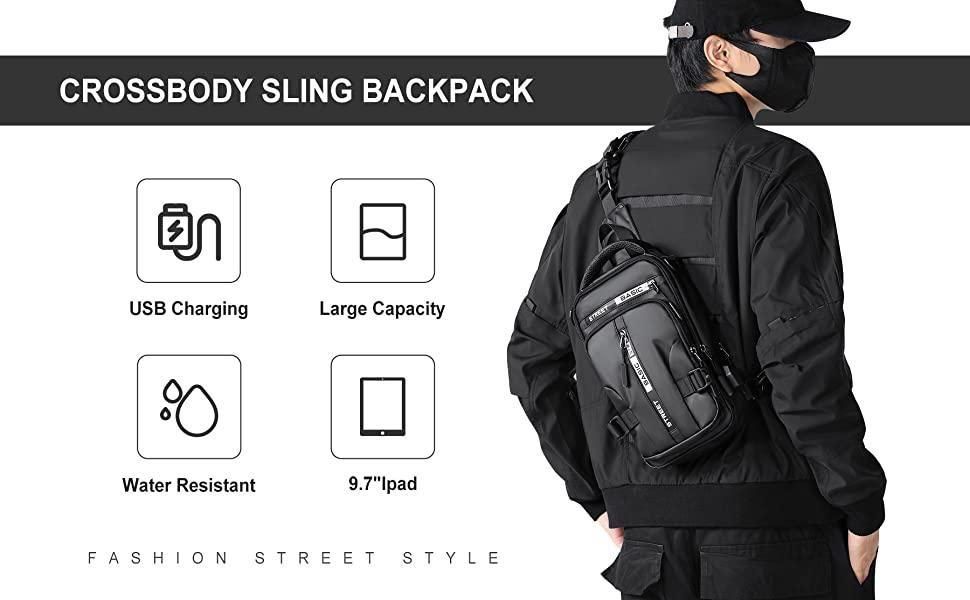 Trenqle Sling Bag with USB Charging Port