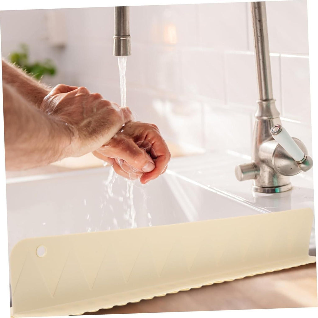 Trenqle Silicone Sink Splash Guard (Pack of 2) | Self-Adhesive Water Splash Protector for Kitchen & Wash Basin