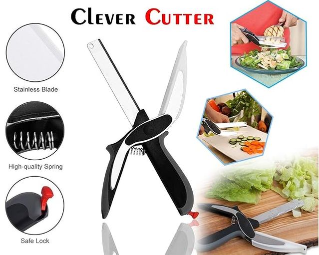 Trenqle Multi-Purpose Clever Cutter 2-in-1 Food Chopper & Cutting Board – Premium Stainless Steel Blade, Effortless Kitchen Tool